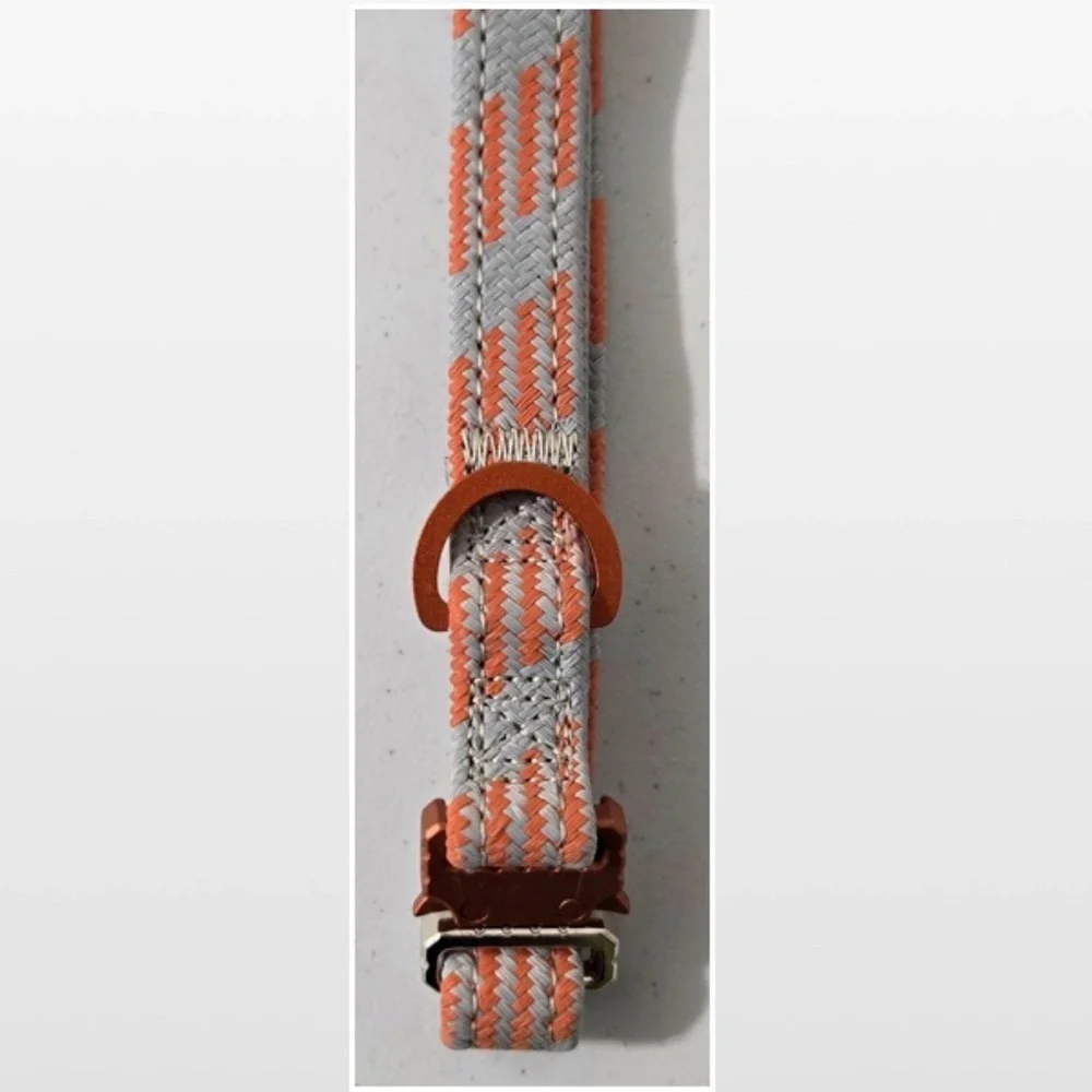 New Lake & Trail Dog Collar Medium Adjustable Pet Animal Grey Orange NWT
